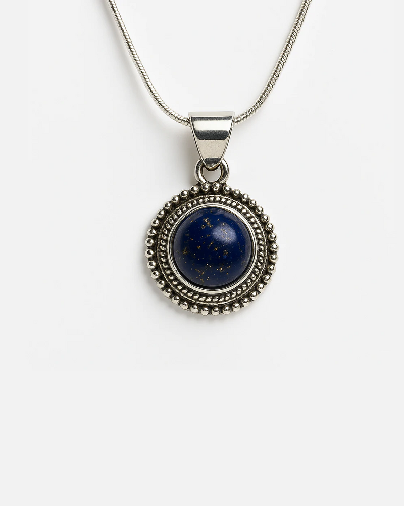 Lapis Round 925 Silver Pendant