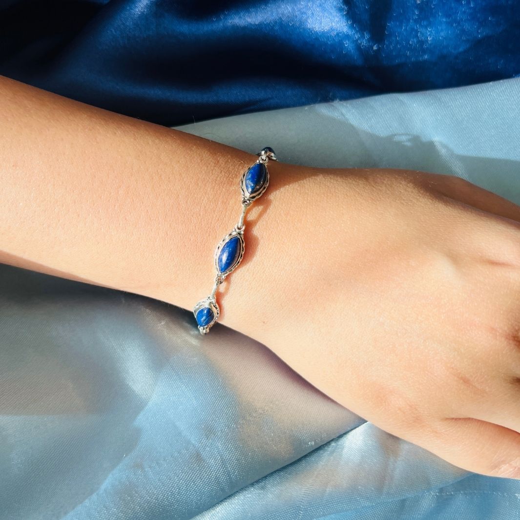 Lapis 925 Silver Bracelet