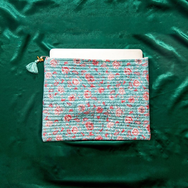 Bahaar Handblock Print Cotton Laptop Sleeve ( 15 inch )