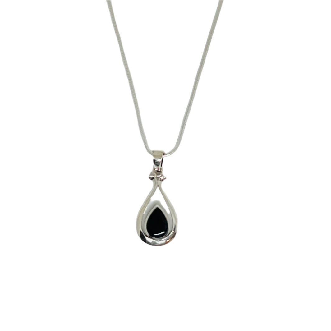 Black Onyx 925 Silver Pendant