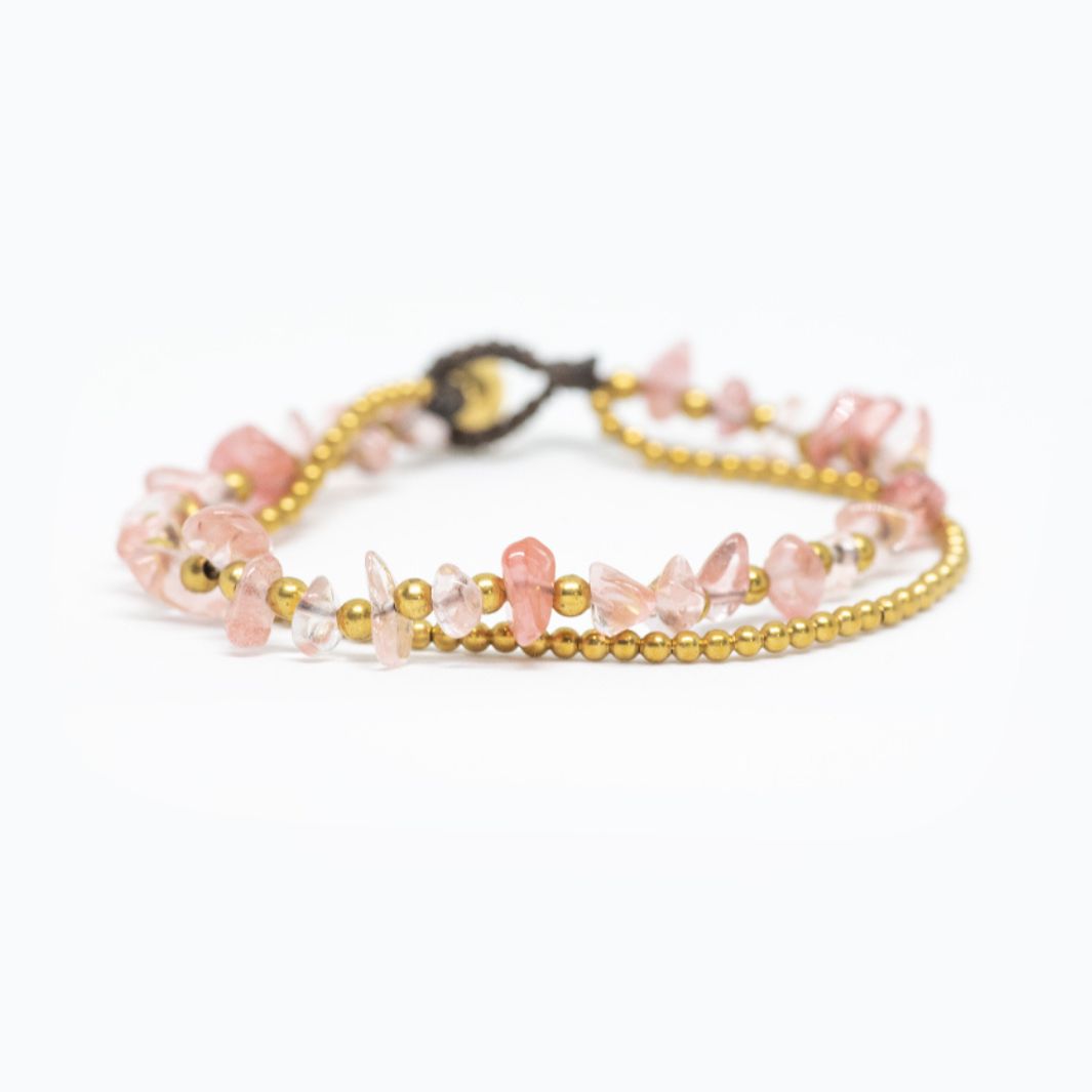 Golden-Peach Stone Bracelet