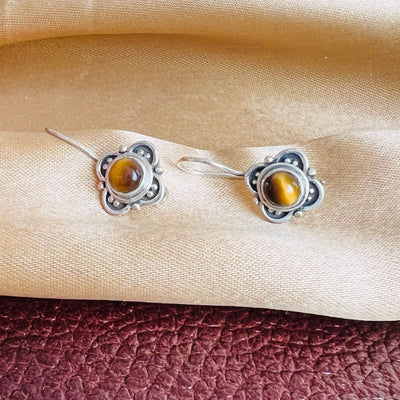 Tiger Eye 925 Silver Earrings