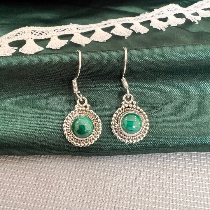 Round 925 Silver Earrings (All stones)