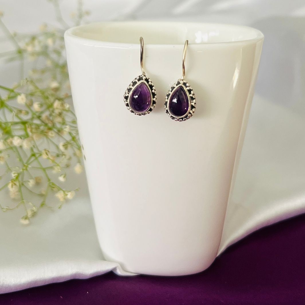 Amethyst 925 Silver Earrings