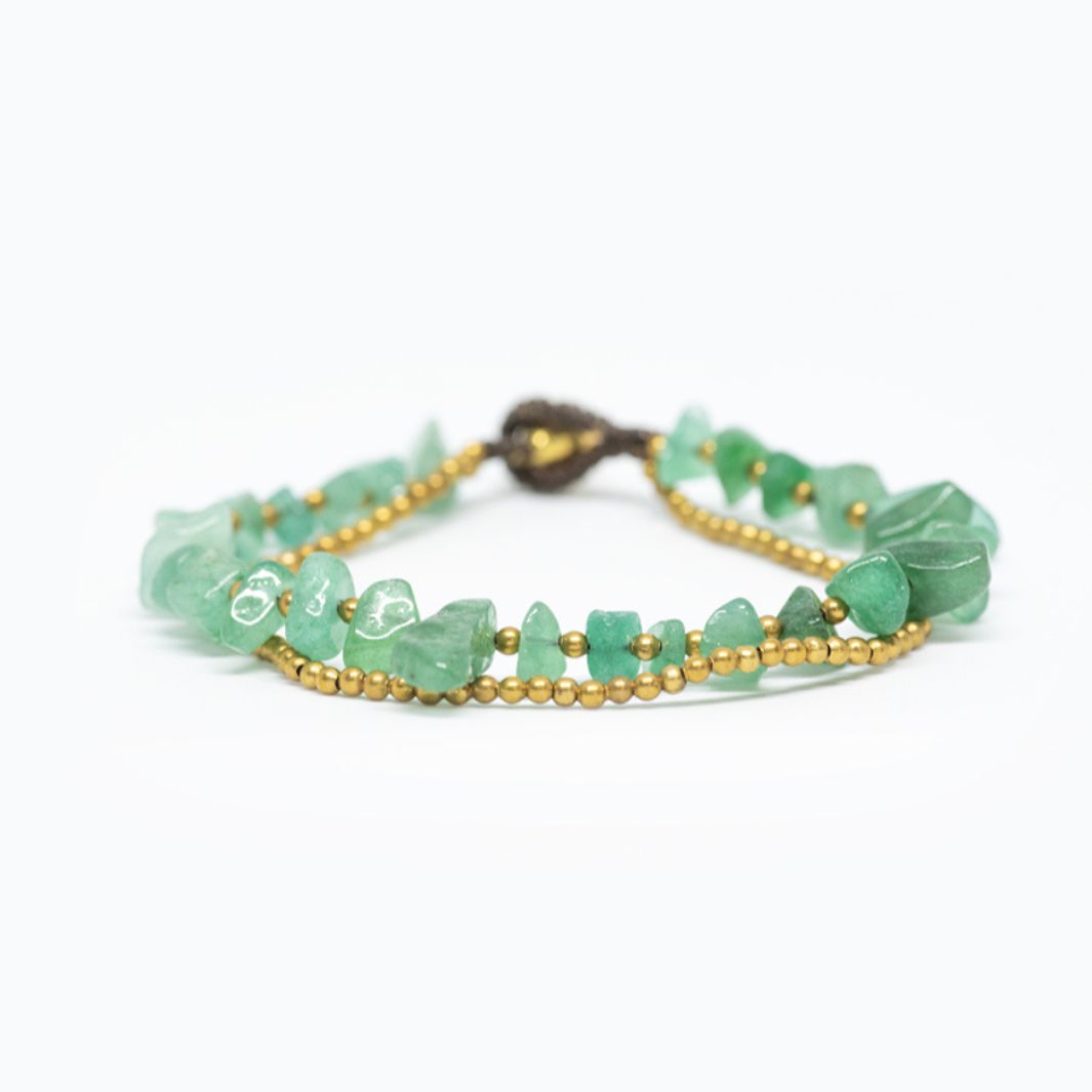 Golden-Green Stone Bracelet