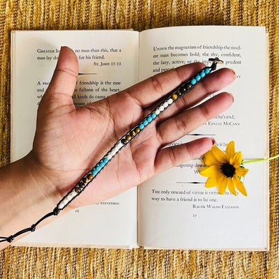 Multicolour Leather & Bead Bracelet