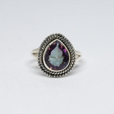 Mystic 925 Silver Drop Shaped Ring
