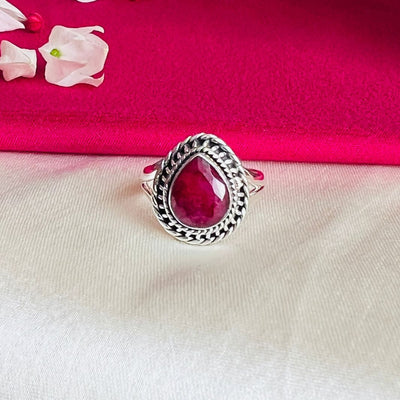 Dyed Ruby 925 Silver Ring