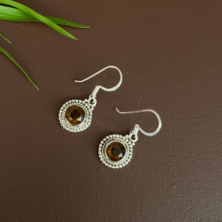Round 925 Silver Earrings (All stones)