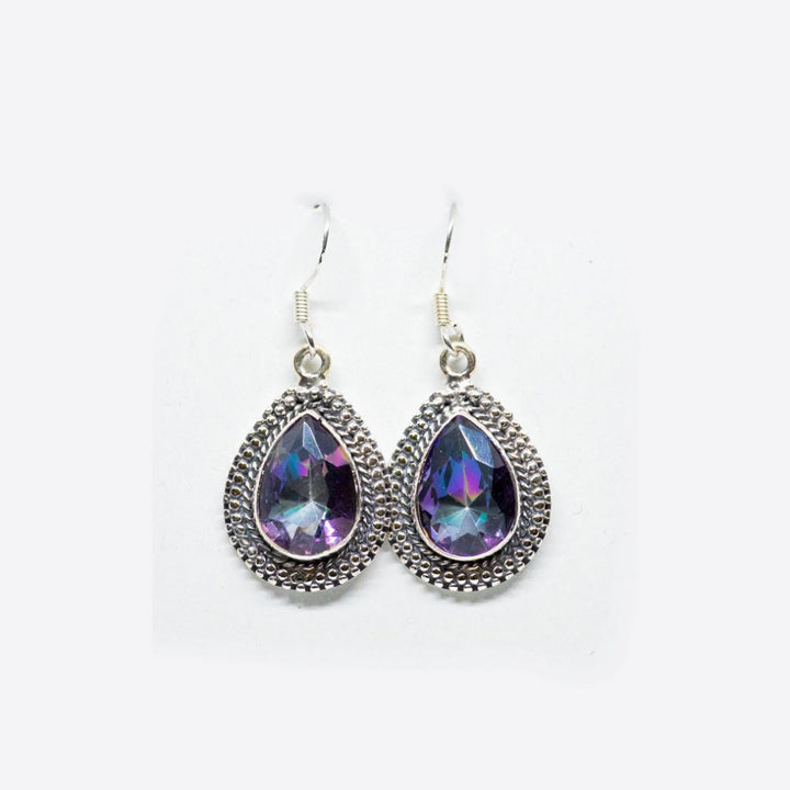 Mystic 925 Silver Drop Shaped Earrings