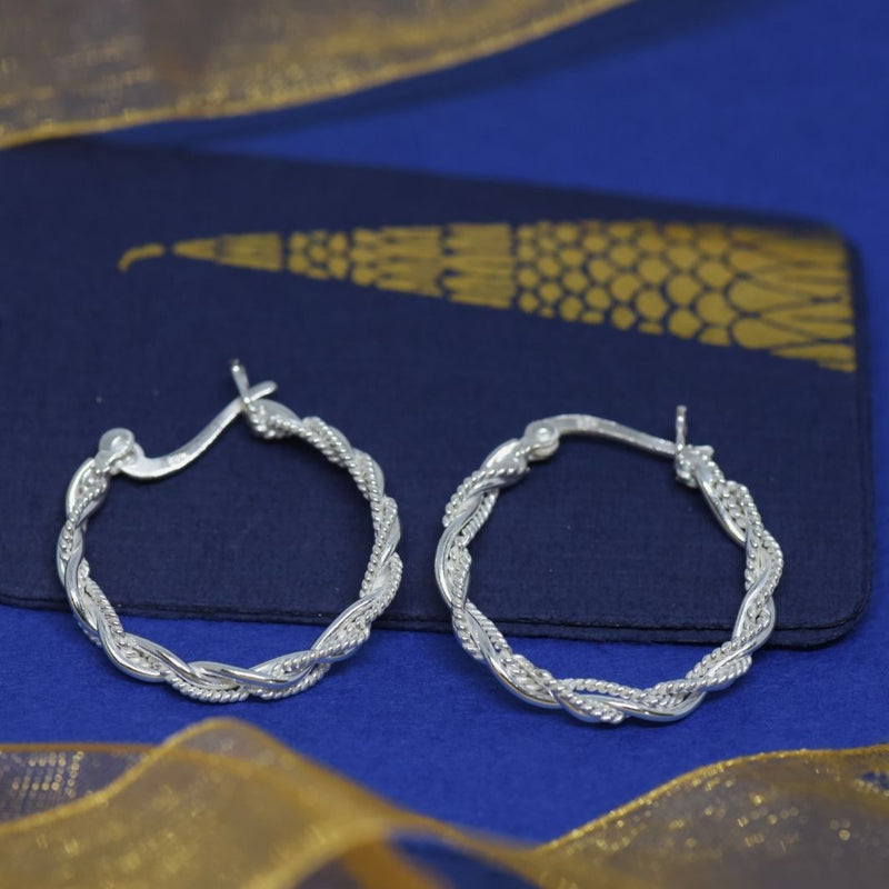 925 Silver Twisted Earrings