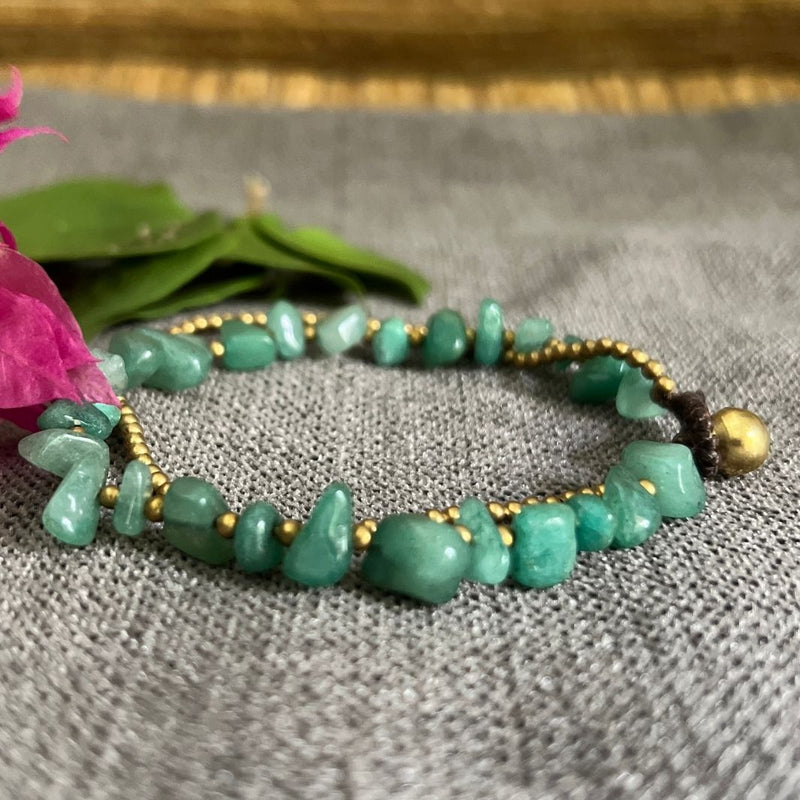 Golden-Green Stone Bracelet