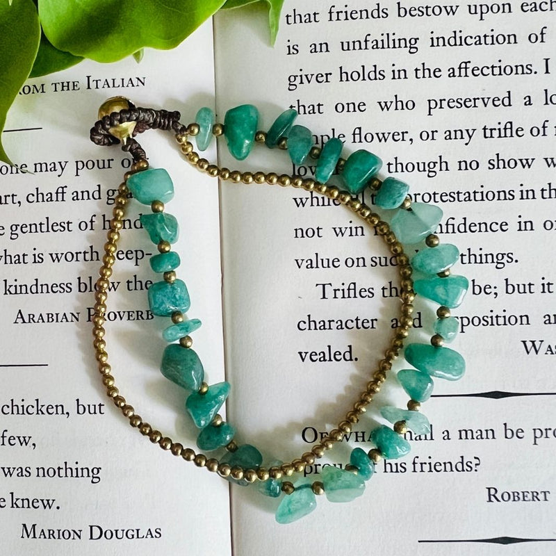 Golden-Green Stone Bracelet