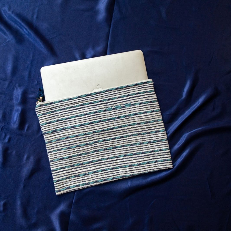 Ira Handblock Print Cotton Laptop Sleeve ( 15 inch )