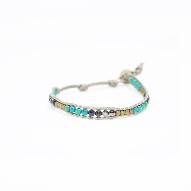 Multicolour Leather & Bead Bracelet