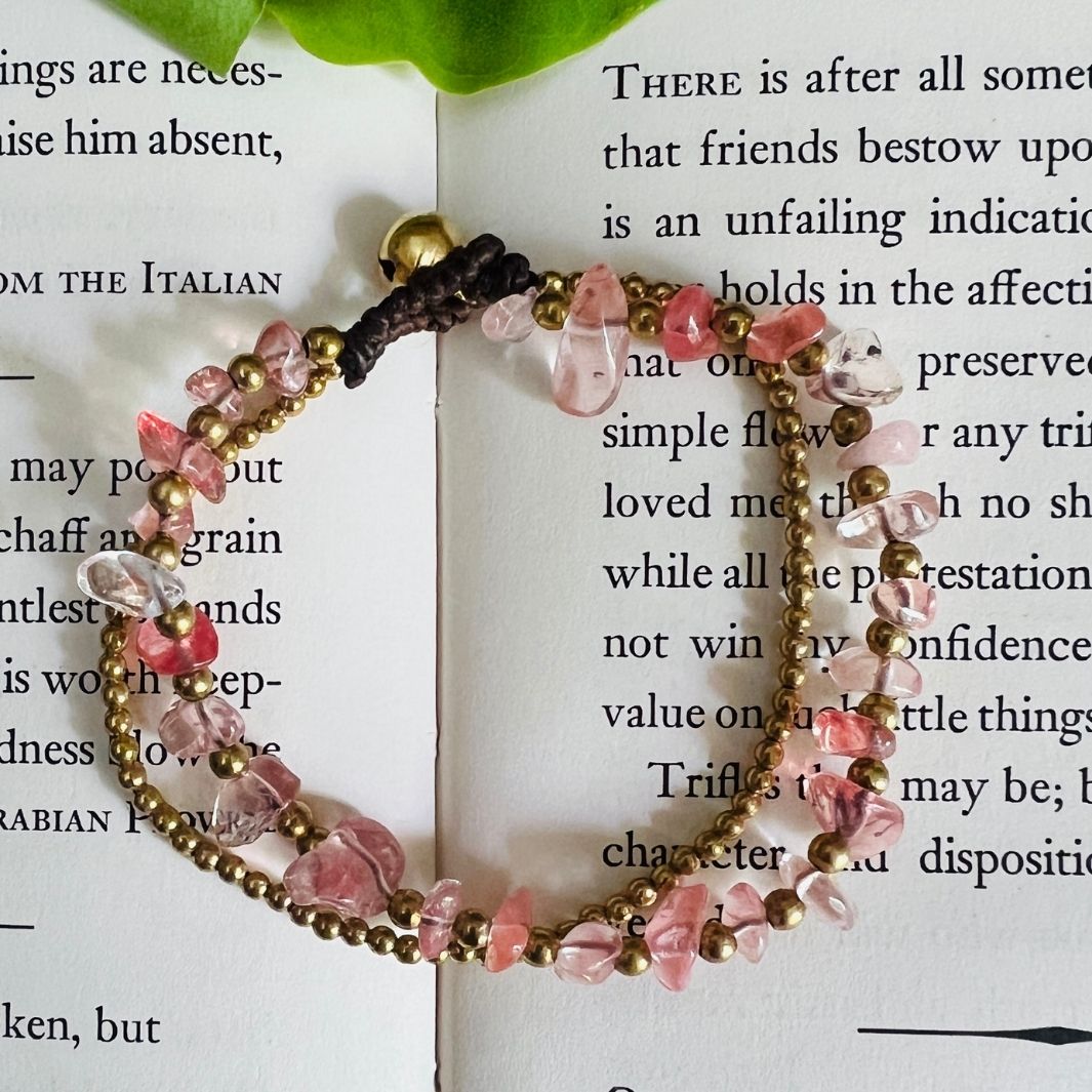 Golden-Peach Stone Bracelet