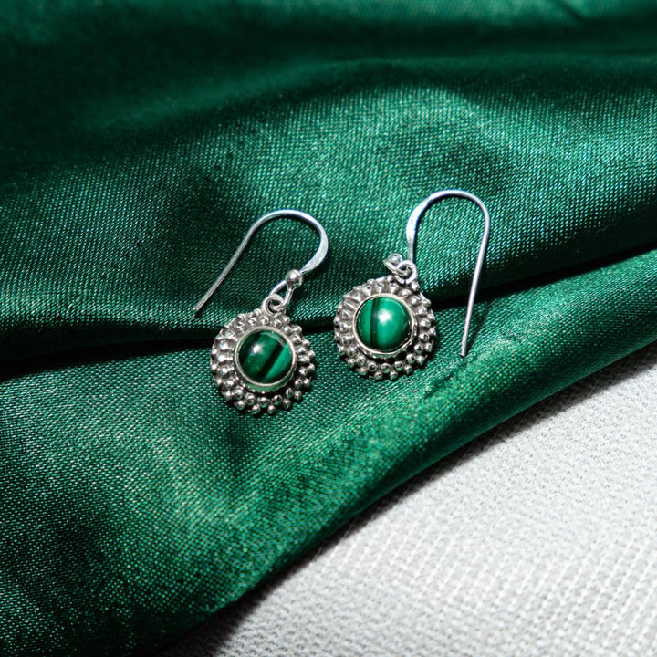 Malachite 925 Silver Earrings