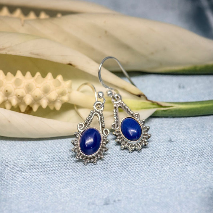 Lapis 925 Silver Hanging Earrings