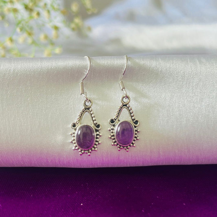 Amethyst 925 Silver Hanging Earrings