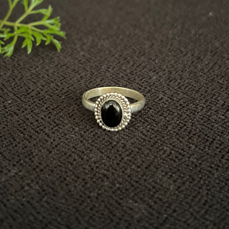 Black Onyx Ring 925 Silver Ring