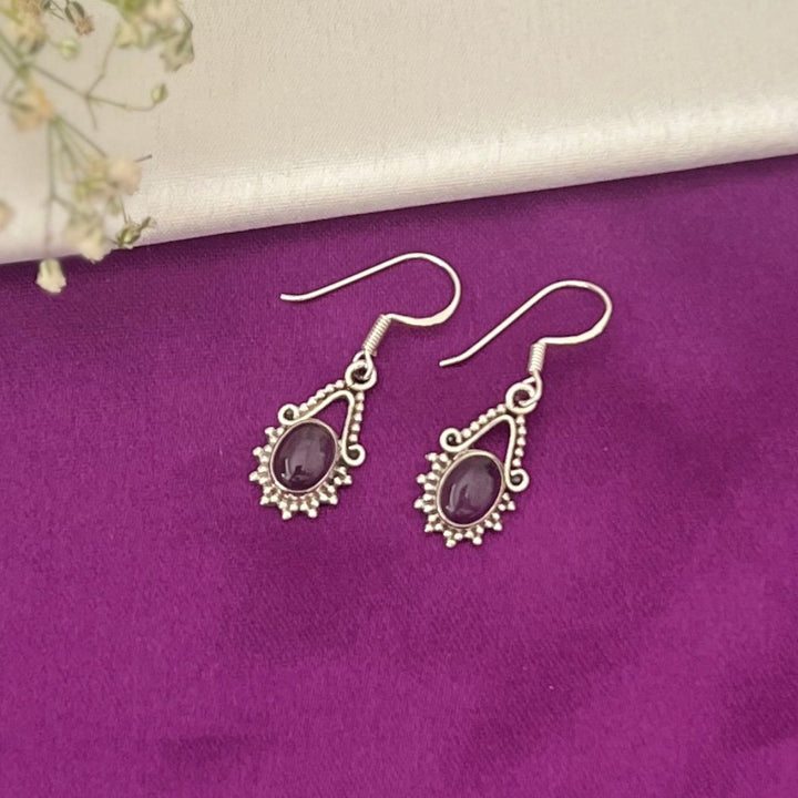 Amethyst 925 Silver Hanging Earrings