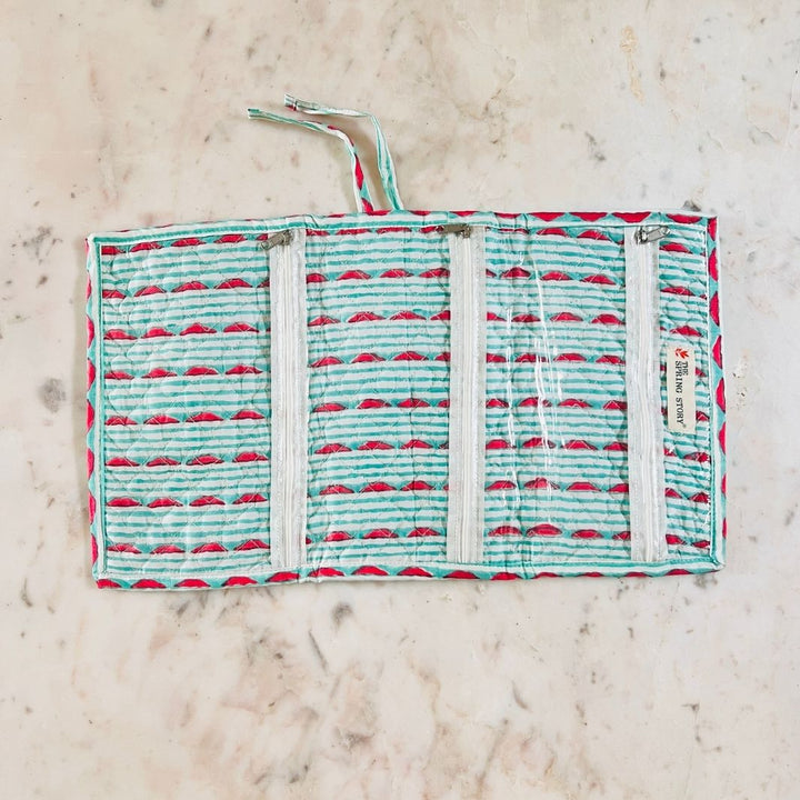 Bahaar Handblock Print Cotton Jewellery pouch