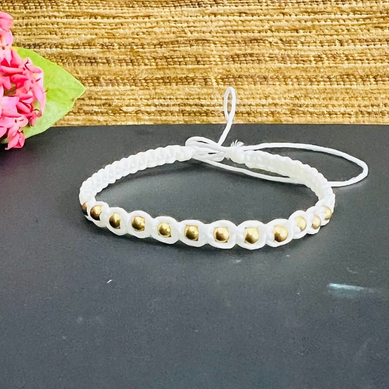 Multicolour Thread & Bead Bracelet - Set Of 3