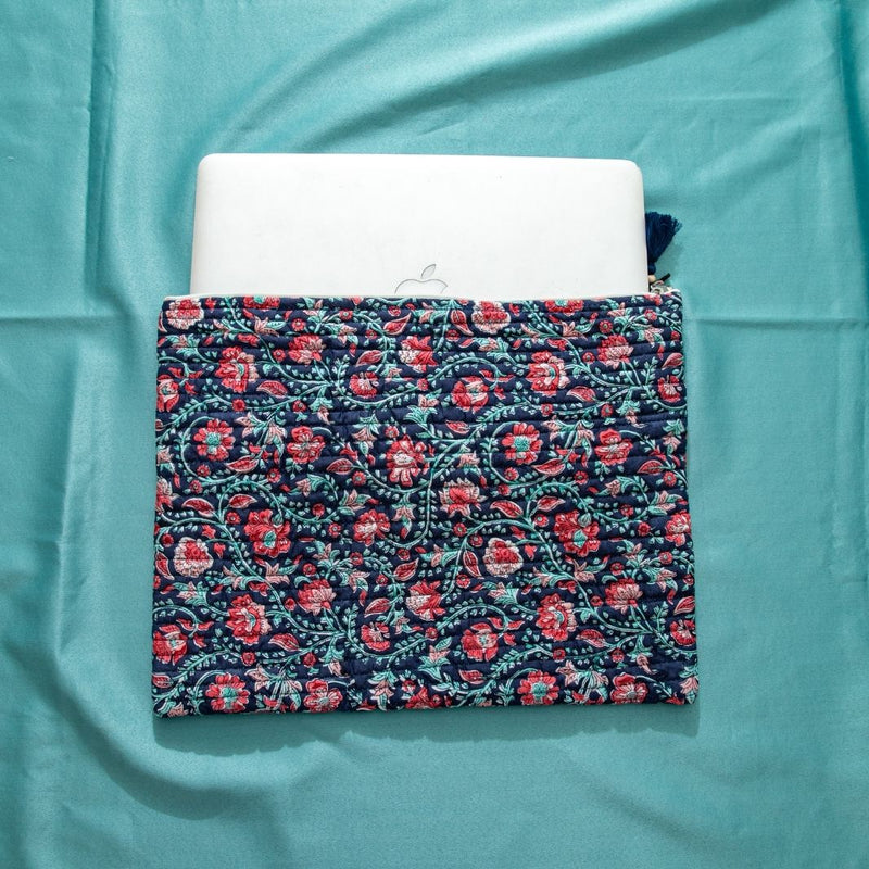Bahaar Handblock Print Cotton Laptop Sleeve ( 15 inch )