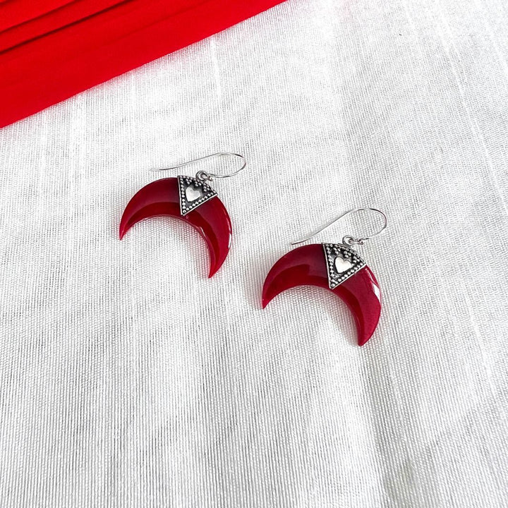 Coral 925 Silver Earrings