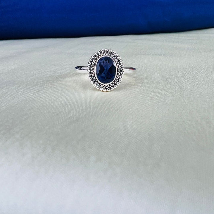 Iolite 925 Silver Cut Ring