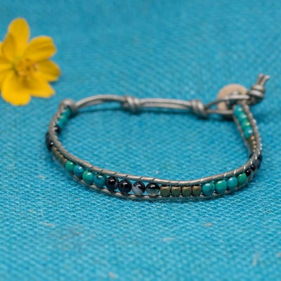 Multicolour Leather & Bead Bracelet