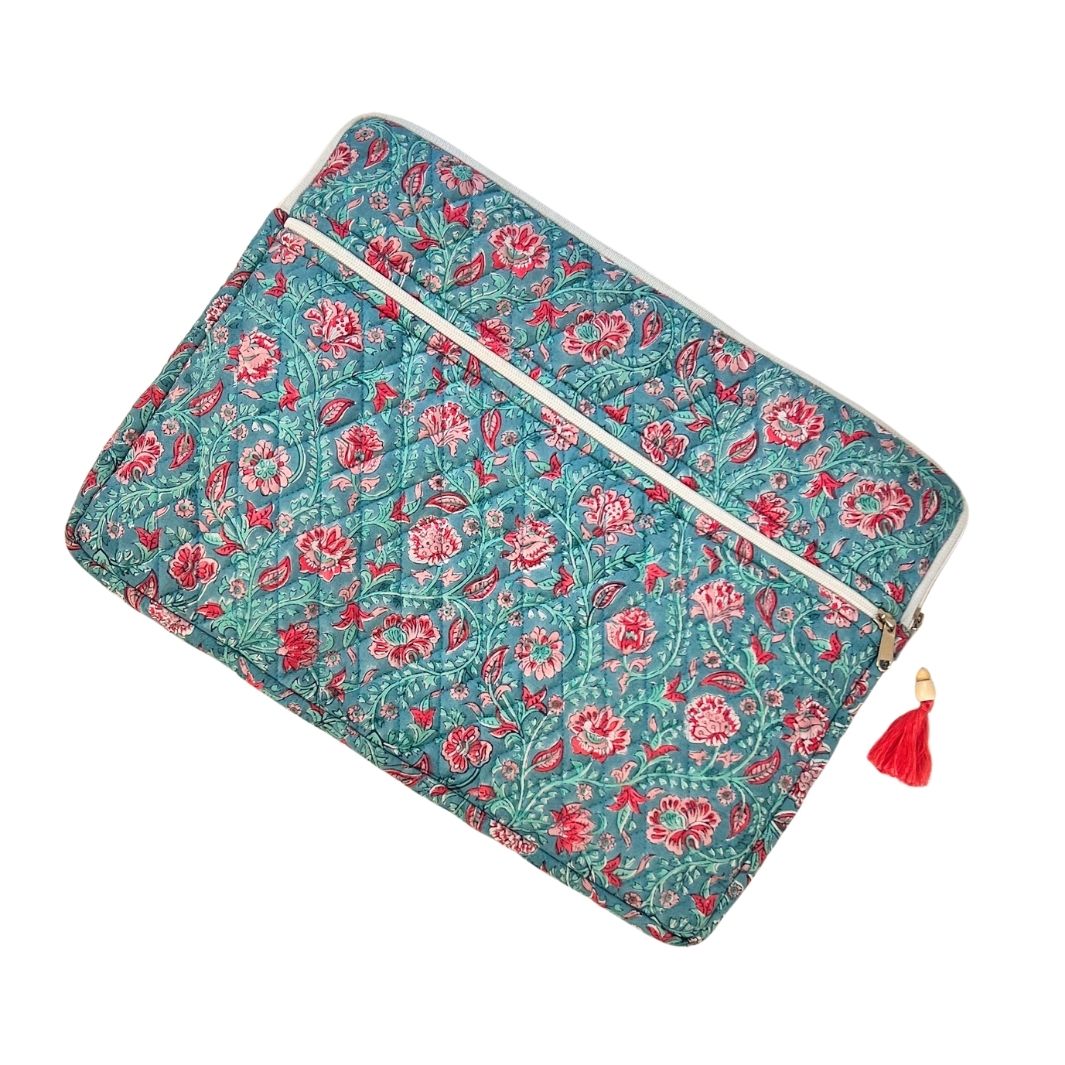 Bahaar Handblock Print Cotton Laptop Sleeve