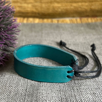 Teal Leather Bracelet