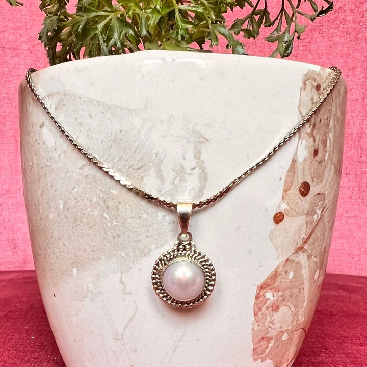 Pearl Round 925 Silver Pendant