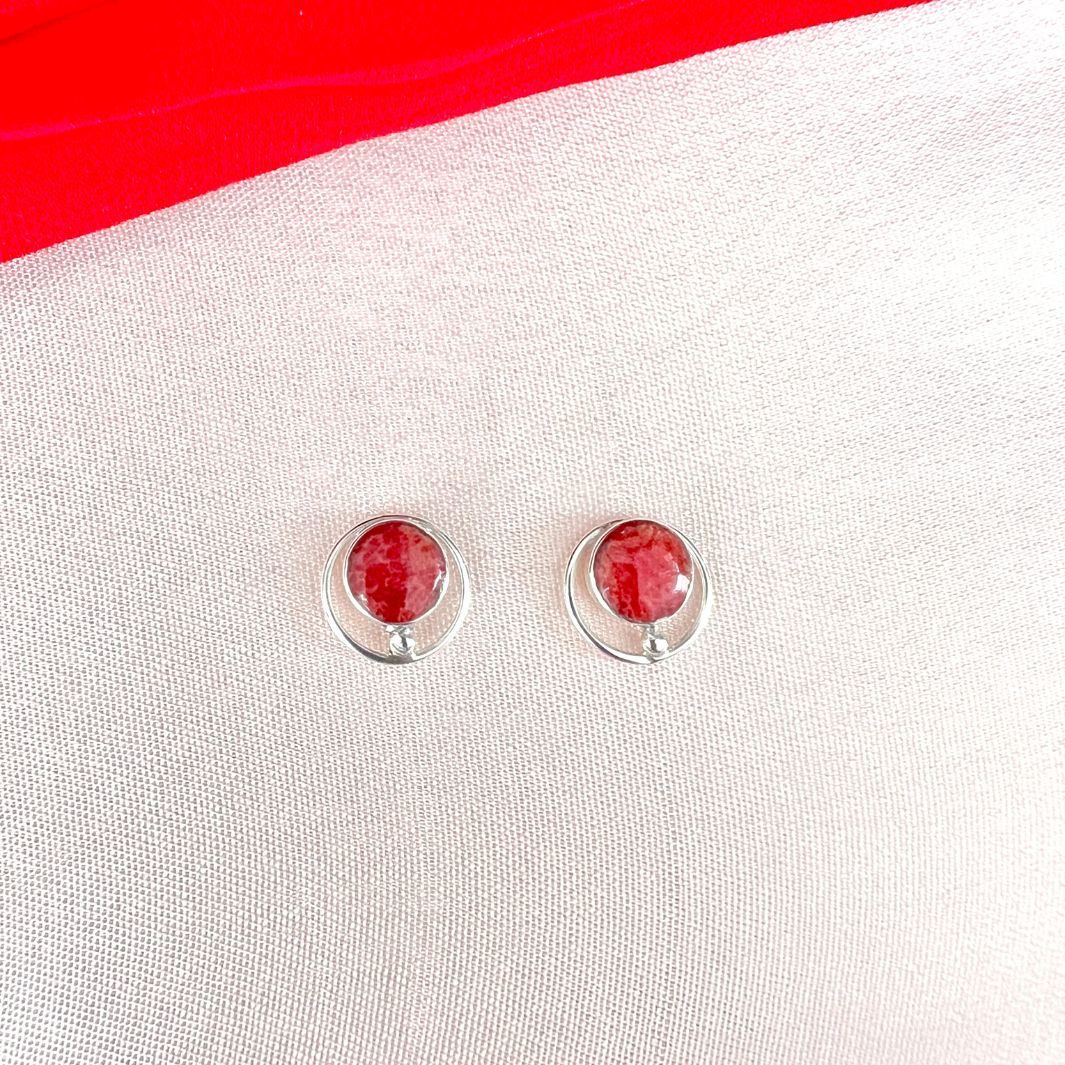 Coral 925 Silver Stud