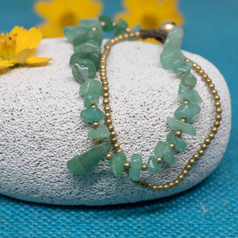 Golden-Green Stone Bracelet