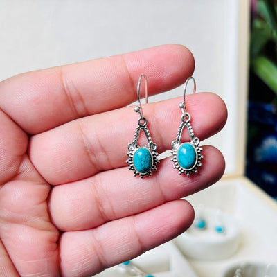 Turquoise 925 Silver Hanging Earrings