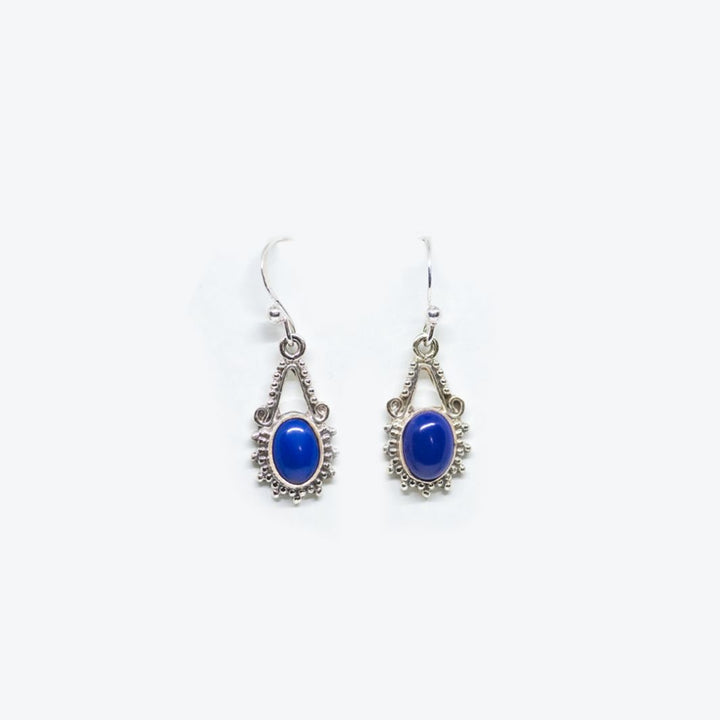 Lapis 925 Silver Hanging Earrings