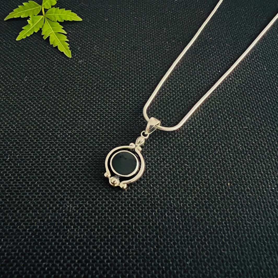 Black Onyx 925 Silver Pendant