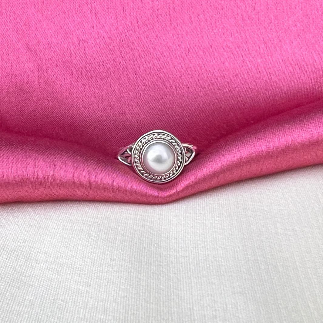 Pearl 925 Silver Round Ring