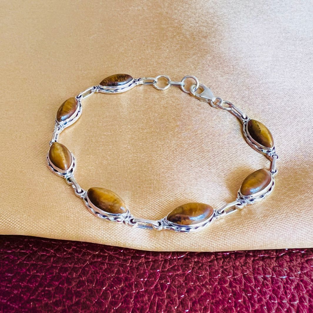 Tiger Eye 925 Silver Bracelet