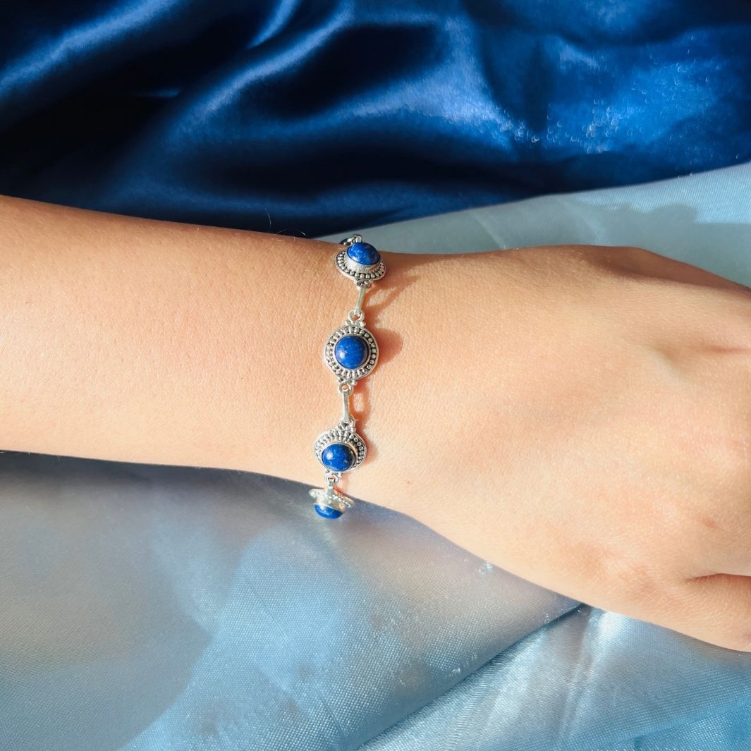 Lapis 925 Silver Bracelet