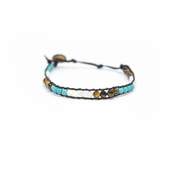 Multicolour Leather & Bead Bracelet