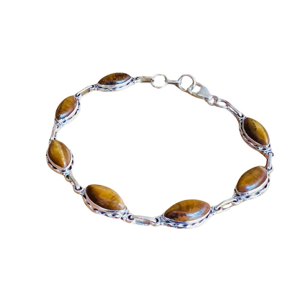 Tiger Eye 925 Silver Bracelet