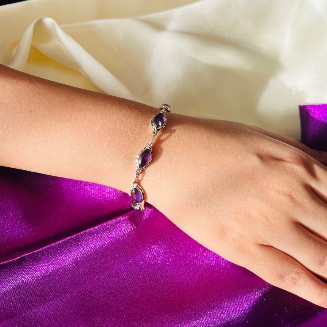 Amethyst 925 Silver Bracelet