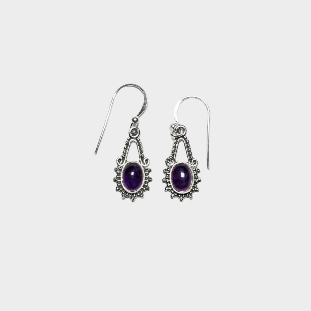 Amethyst 925 Silver Hanging Earrings