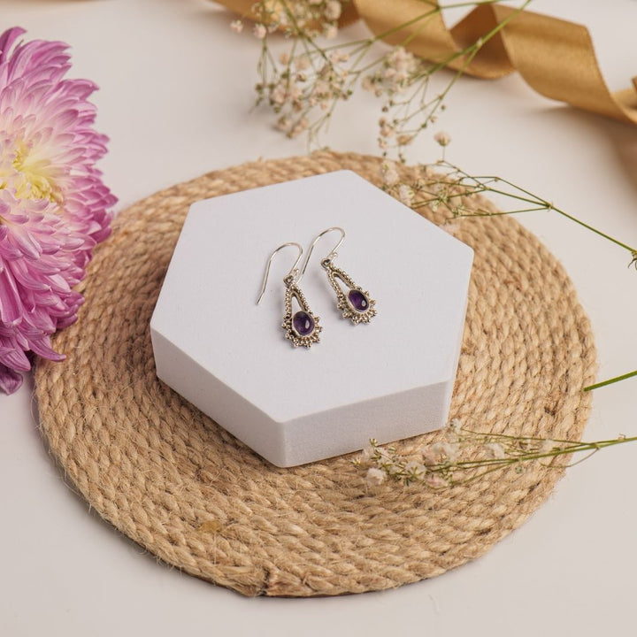 Amethyst 925 Silver Hanging Earrings