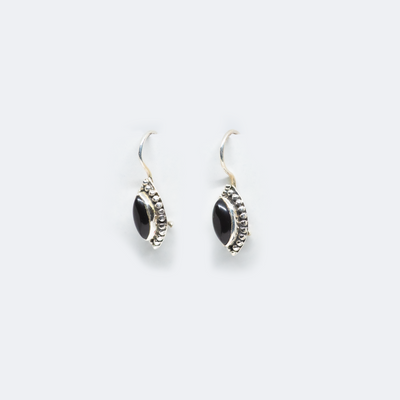 Black Onyx 925 Silver Earrings