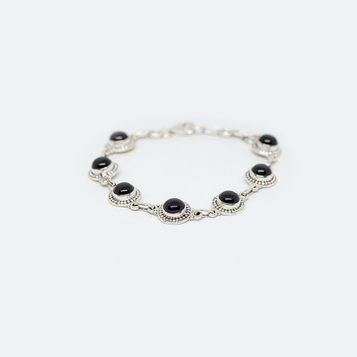Black Onyx 925 Silver Bracelet