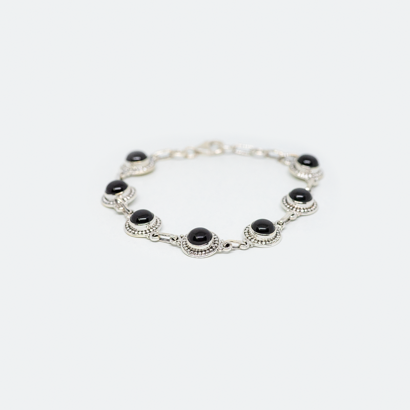 Black Onyx 925 Silver Bracelet